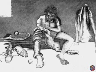 Il Tennista  (The Tennis Player ) - cm. 70x50 - Incisione (Etching)